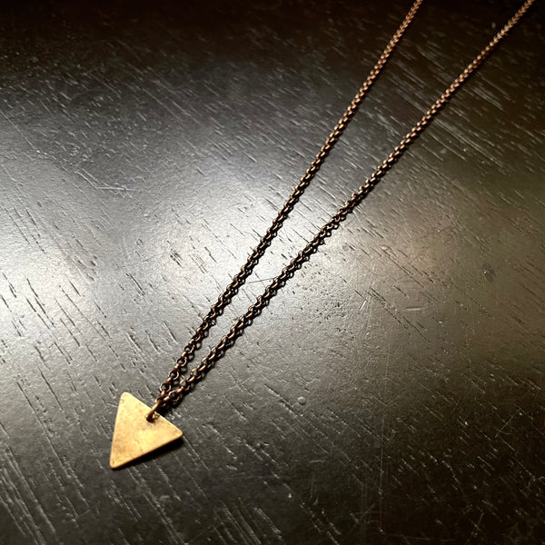 KAHN MAN: Tiny Brass Triangle Necklace