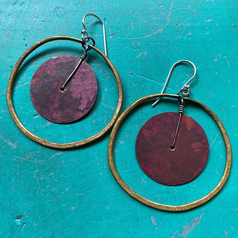 COPPER Circles Within Earring: Medium