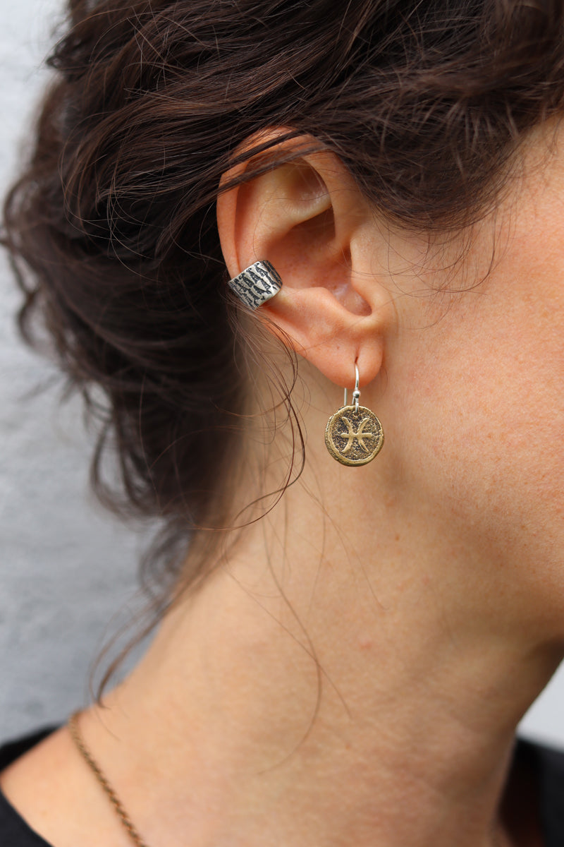 Zodiac Earrings: Brass