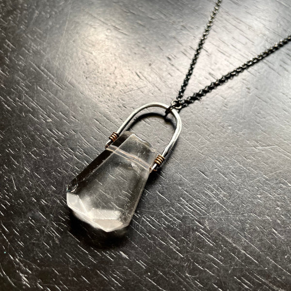 Quartz Borsetta Taliswoman Necklace with Silver Bail