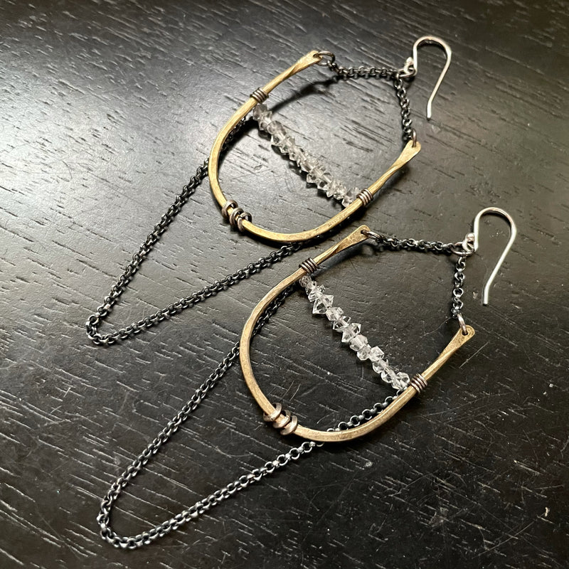 NEW! Artemis Earrings with Faceted Herkimer Diamonds!