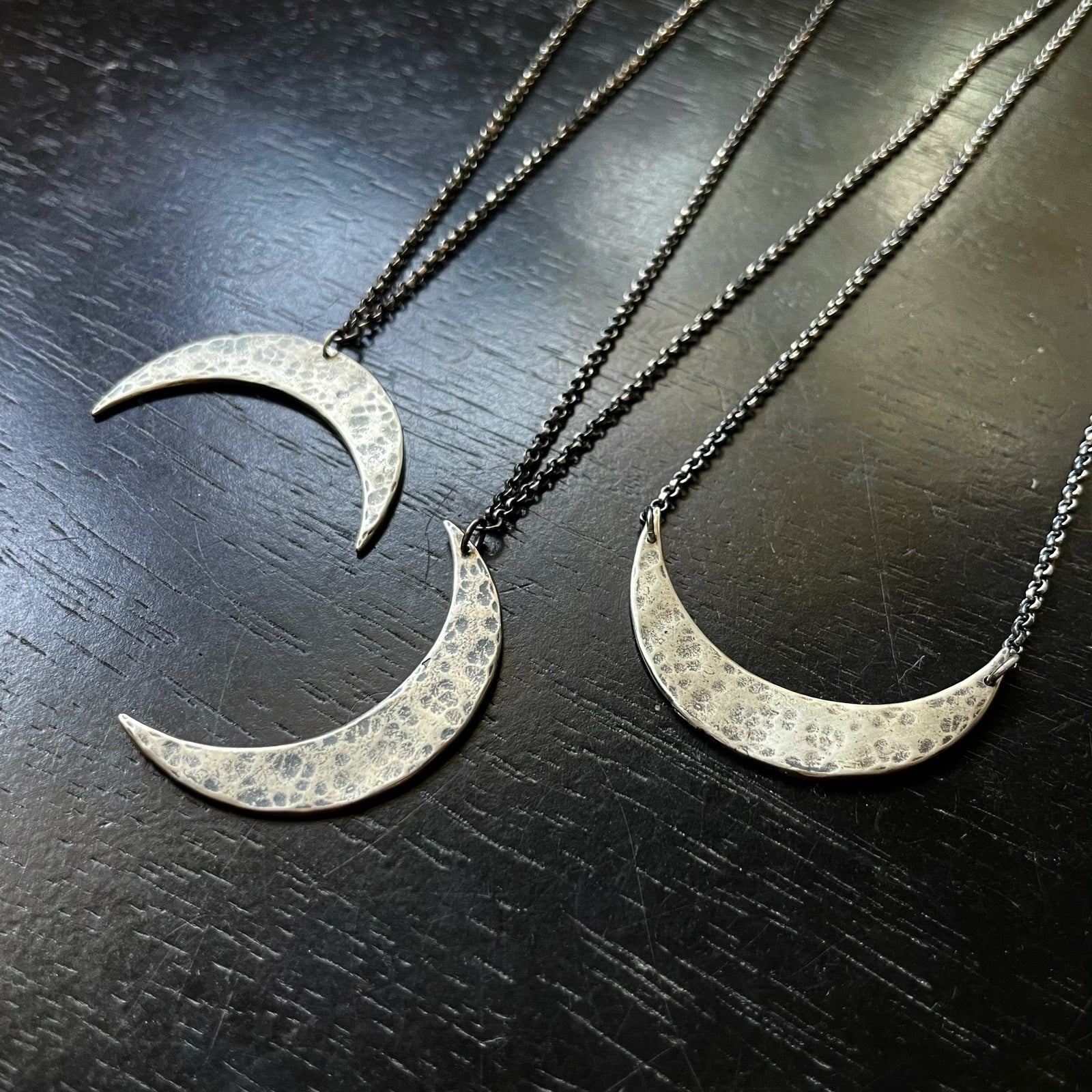 XL Silver Crescent Moon Necklace – jenkahnjewelry - Main Image