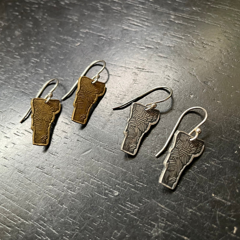 Tiny Vermont Earrings - 2 Metal Options