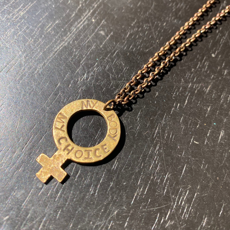 My Body My Choice Venus/Female Pendant/Chain in Gold, Silver or Brass