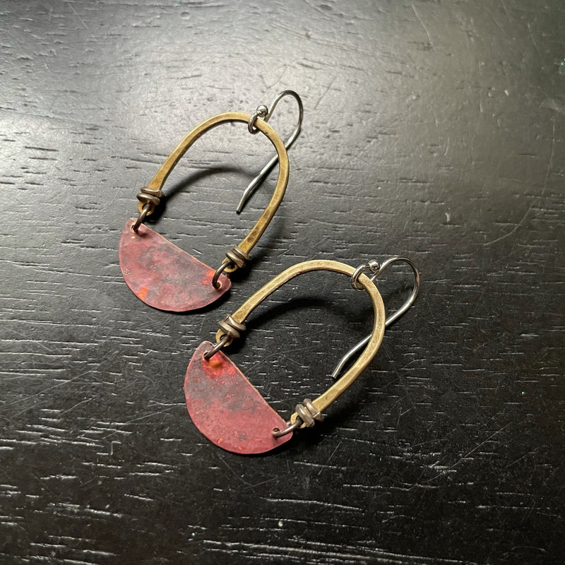 Selene Earrings with Copper: 3 Sizes