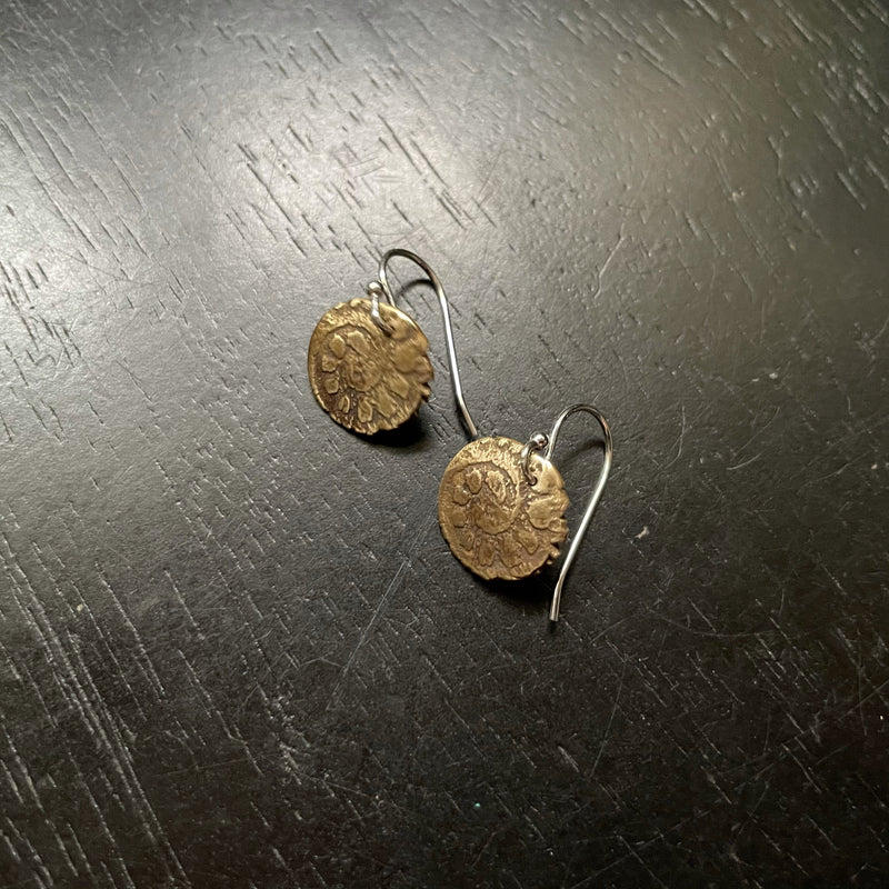 Orijen's Tiny Brass Spiral Earrings