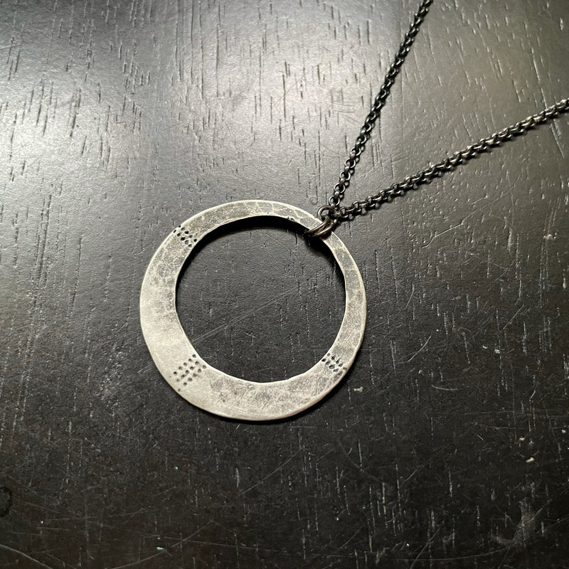 ORIJEN'S: Sterling Silver Divine Circle Medallion on Sterling Silver Necklace