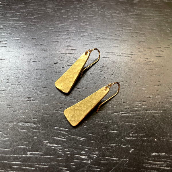 Orijen's Tiny Gold Taper Earrings, 24K GOLD VERMEIL