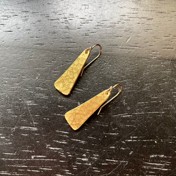 Orijen's Tiny Gold Taper Earrings, 24K GOLD VERMEIL