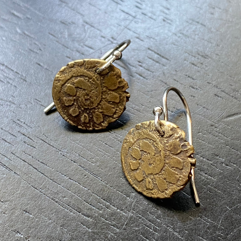 Orijen's Tiny Brass Spiral Earrings