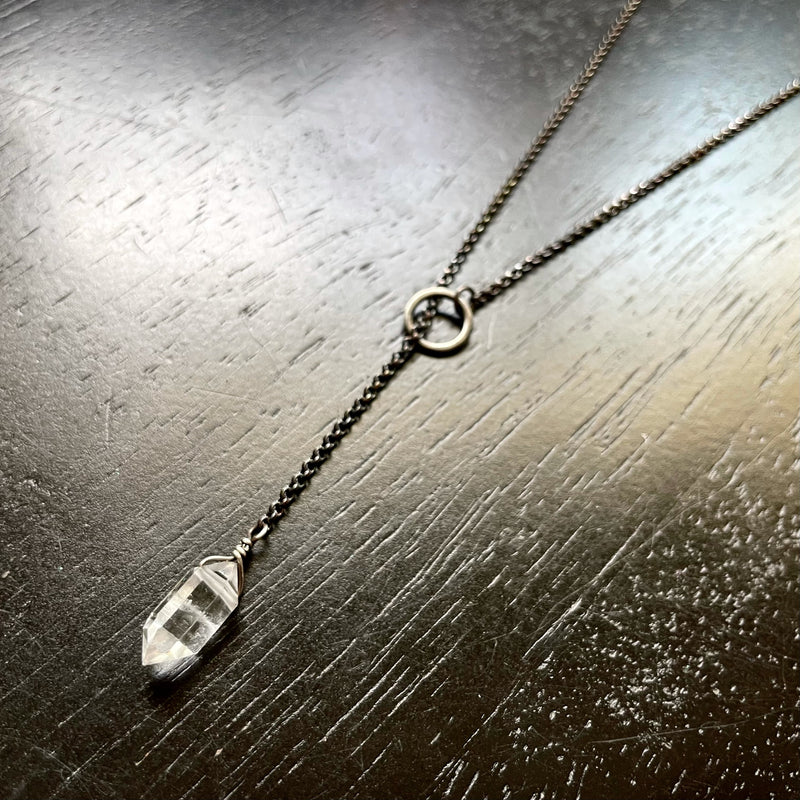NEW! HERKIMER Diamond "LARIAT" Necklace, Sterling Silver