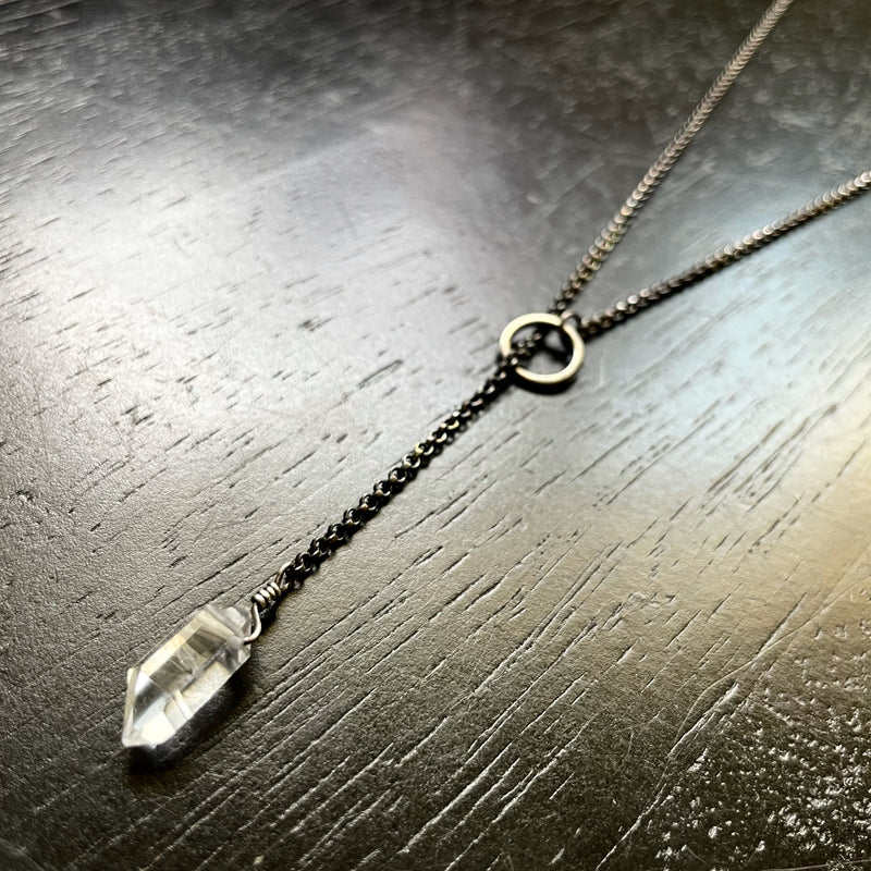 NEW! HERKIMER Diamond "LARIAT" Necklace, Sterling Silver