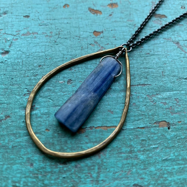 Kyanite Tear Drop Necklace