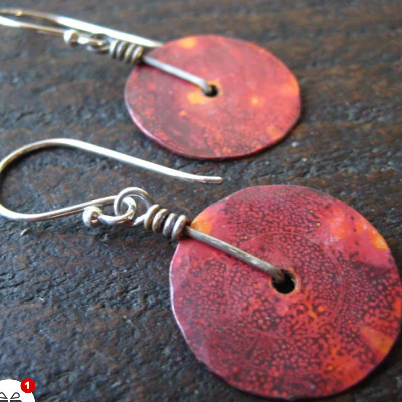 Copper Disc Earrings -  4 Sizes