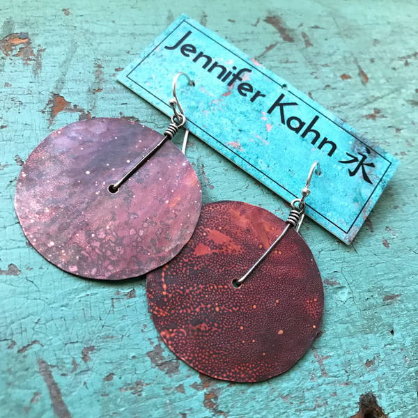 Copper 2025 disc earrings