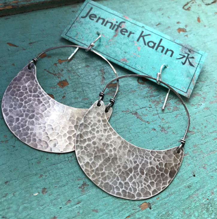 Silver Crescent Earrings - 4 Sizes