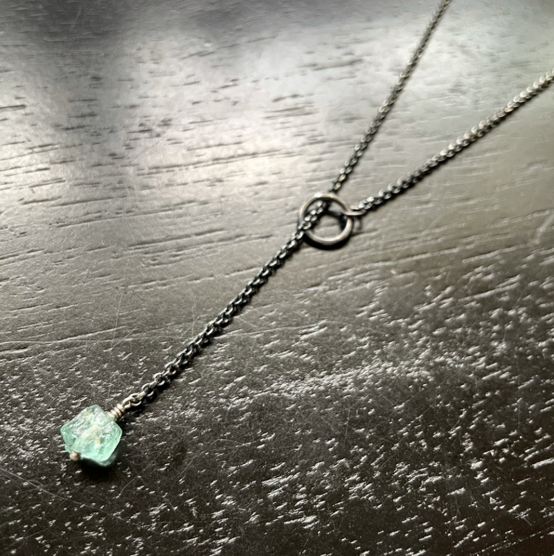 "LARIAT" STYLE Necklaces: Adjustable Sterling Silver CHAIN With Your CHOICE OF STONE/CRYSTAL!