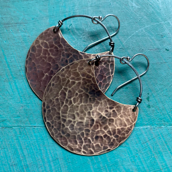 Brass DEEP Crescent Earrings - 3 Sizes