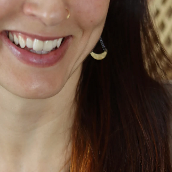 Tiny Crescent Dangle Earrings