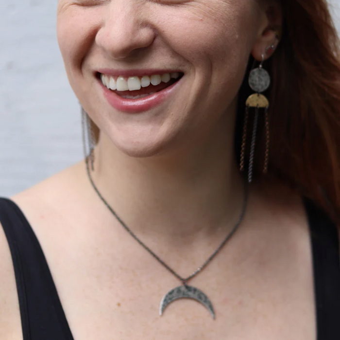 XL Silver Crescent Moon Necklace – jenkahnjewelry