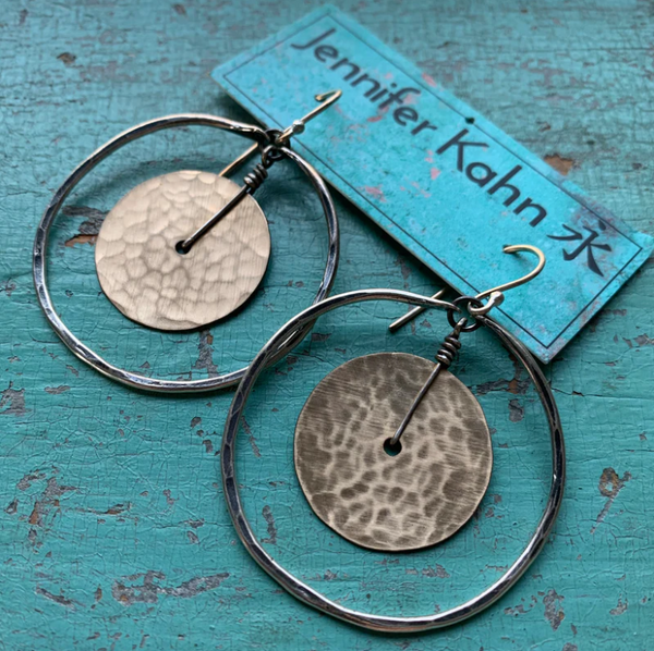 Gold Circles Within Earrings - 2 Sizes