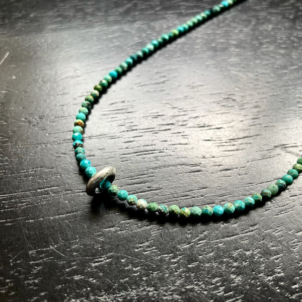 Saucer Bead on Turquoise Strand - Your Choice of Metal & Number of Beads