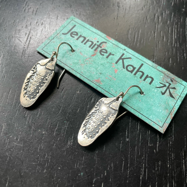 Small Textured Feathers Earrings - 2 Metal Options