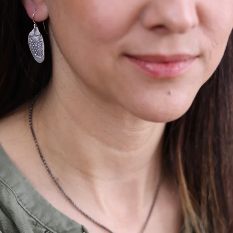 Small Textured Feathers Earrings