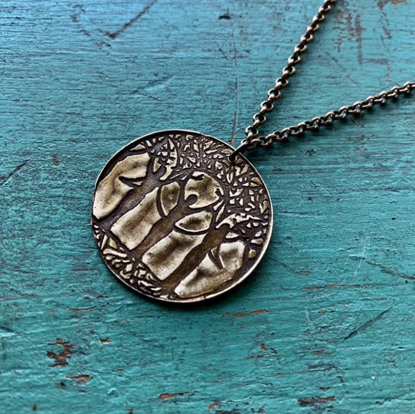 ONLY 1 LEFT! Medicine Womyn's Medallion Necklace in Brass