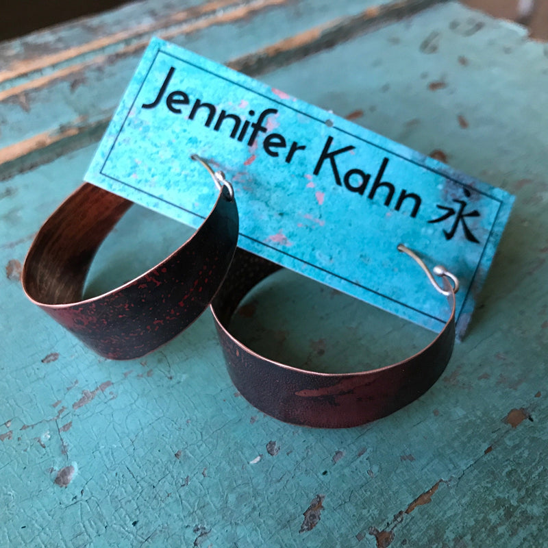PRIVATE LISTING FOR LAUREN: Make a match for Medium, Wide Copper Hoop Earrings
