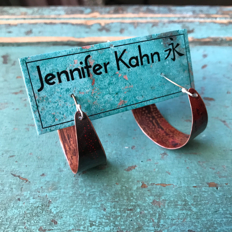 PRIVATE LISTING FOR LAUREN: Make a match for Medium, Wide Copper Hoop Earrings