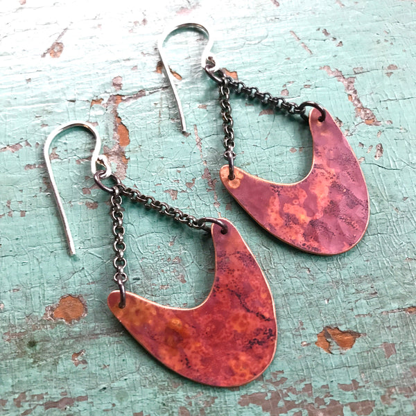 Copper Pendulum Earrings - 2 Sizes