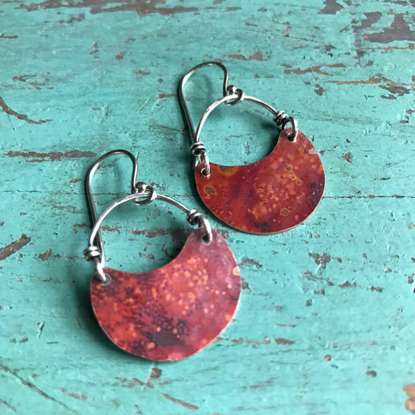 Copper Crescent Earrings - 4 Sizes
