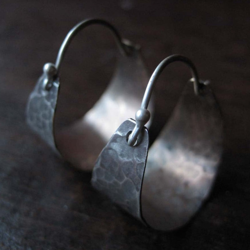 Wide Silver Hoop Earrings - 2 Sizes