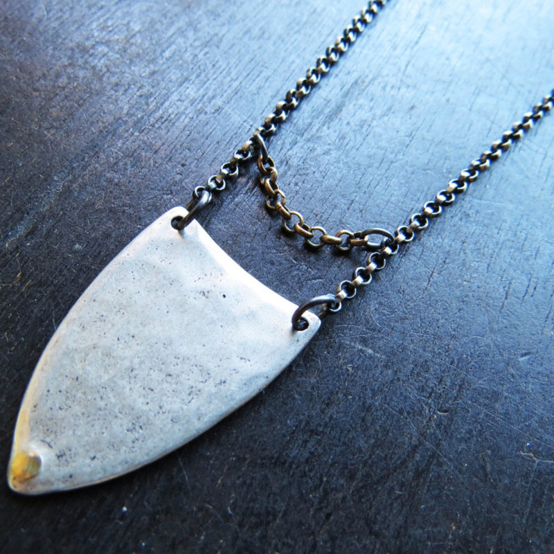 Hammered Spear Necklace: 2 Metal Options