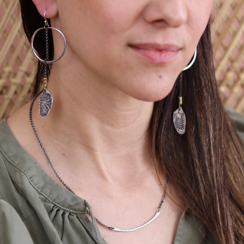 Feather Drop Hoops