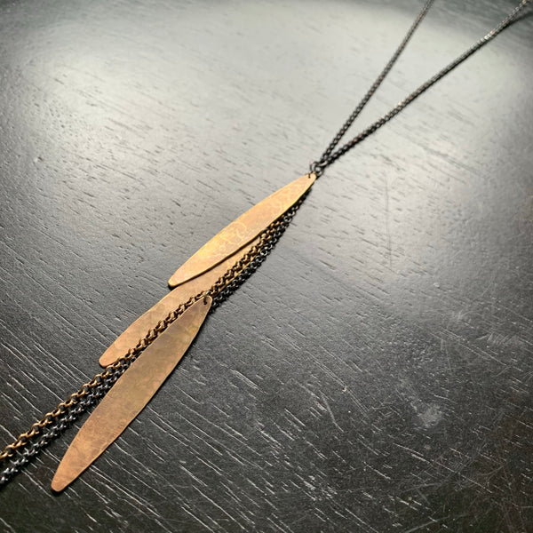 Metal Feather Necklace - 2 Sizes