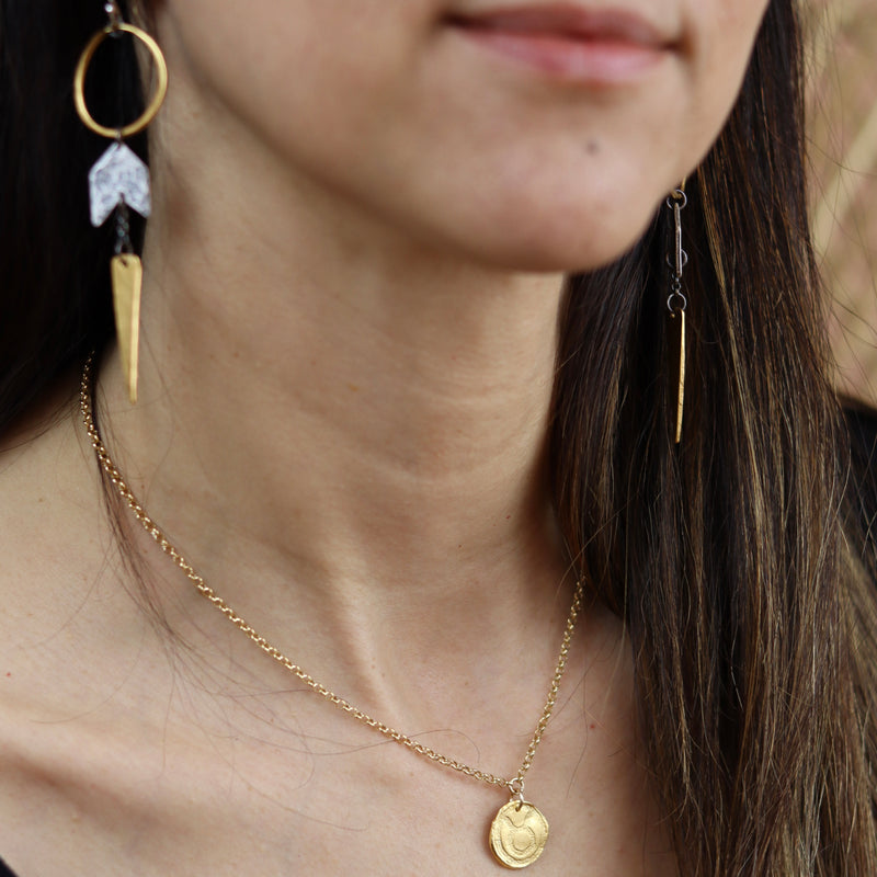 Golden Goddess Asteria Earrings, 24K GOLD VERMEIL
