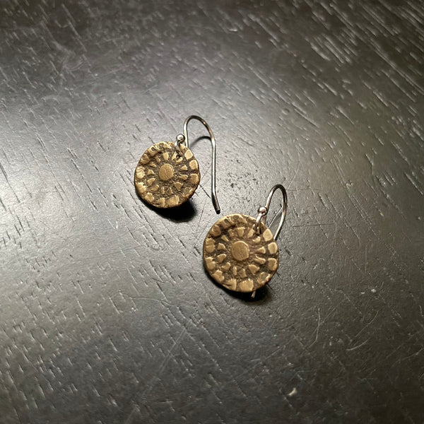 Orijen's Tiny Brass Floral Earrings