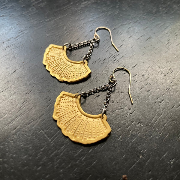 Small Gold Dissent Earrings or Necklace