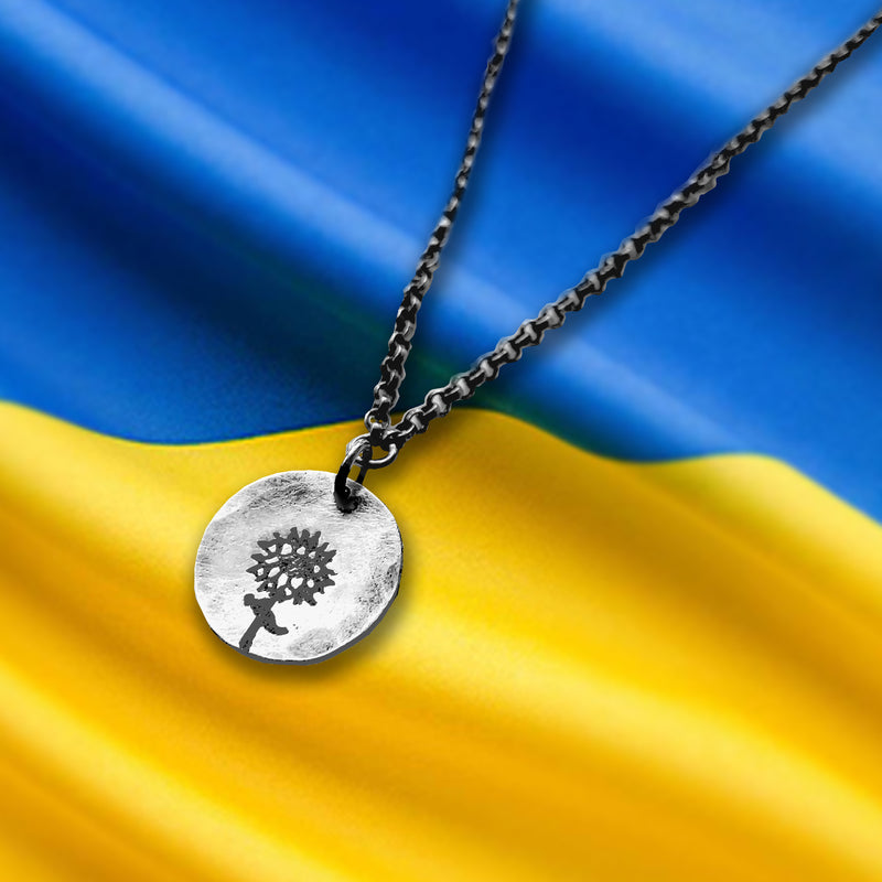 Sterling Sunflower Pendant  - Fundraiser for Ukraine