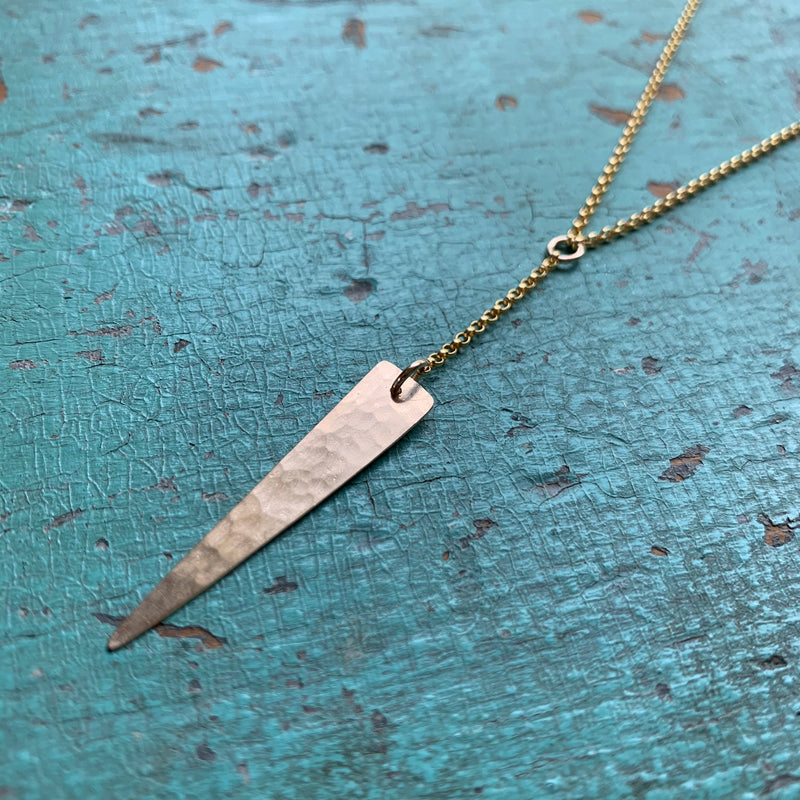 Gold Spear Y Necklace
