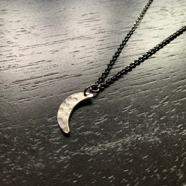Tiny Moon Necklace - Sterling Silver